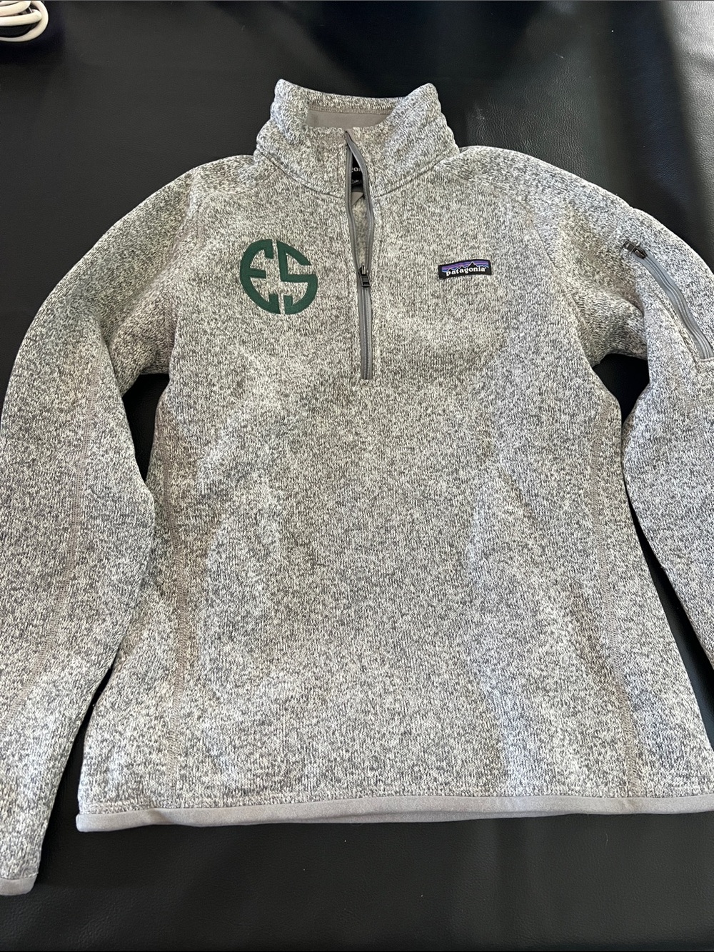 Patagonia Heather Gray Quarter-Zip Fleece